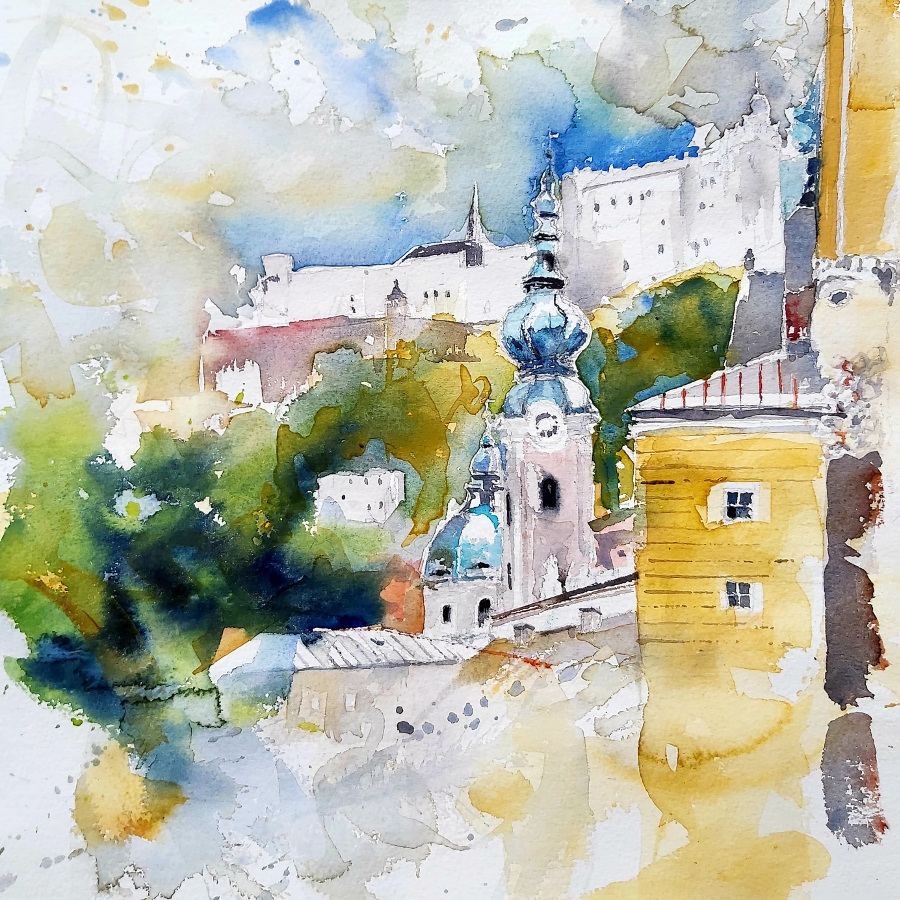 #painting #salzburg #watercolour #aquarell #kunst #artbv #Berchtoldvilla